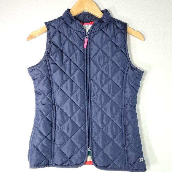 Crown & Ivy Kids Girl Quilted Vest XL‎ Navy Preppy Pockets Full Zip Trendy Belk - Picture 1 of 14